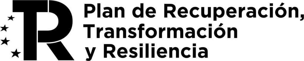 logo plan de recuperacion y transformacion negro