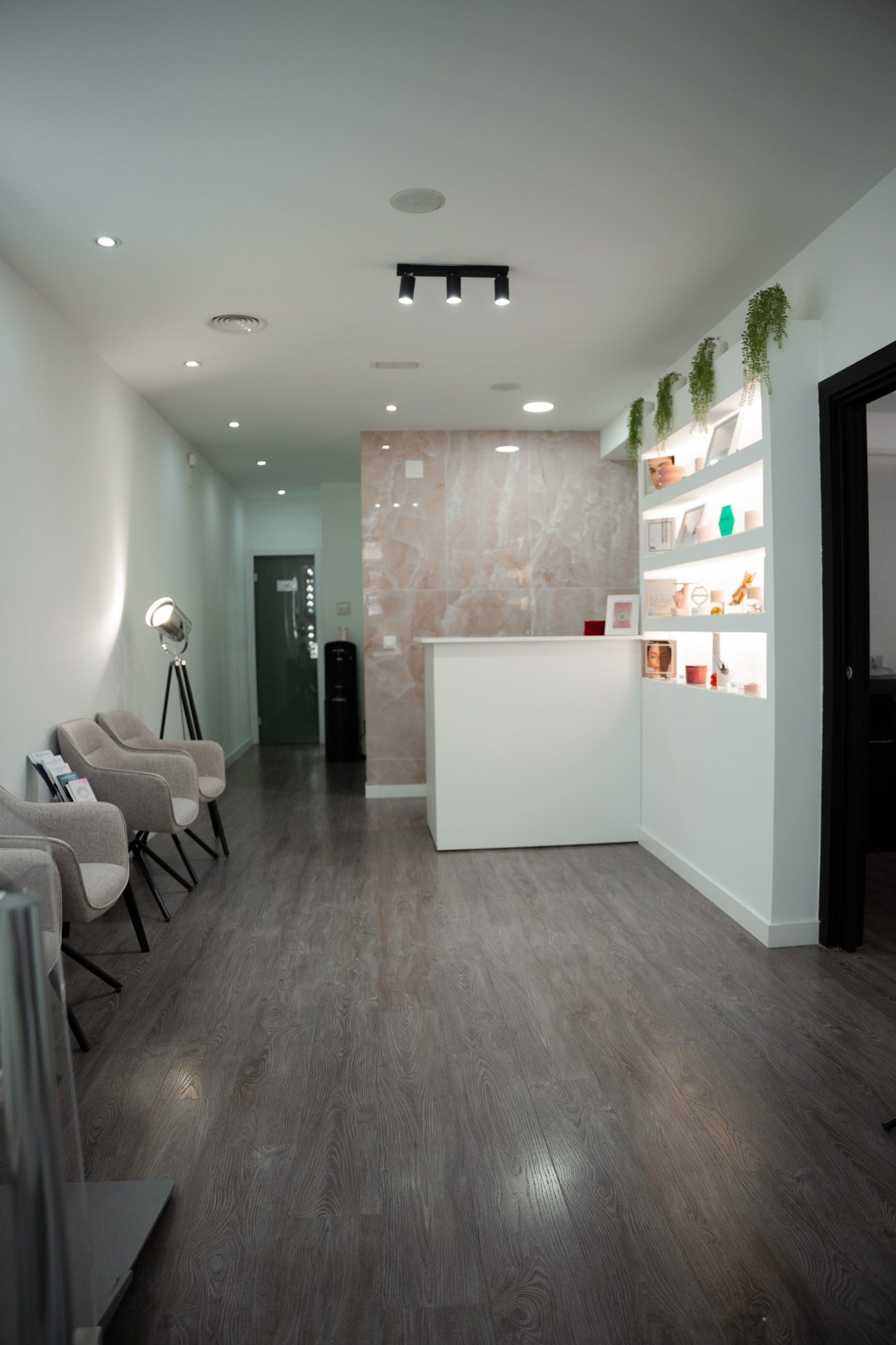 Recepción moderna de salón de belleza